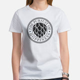 Funny Day Drinking Tee Shirts - Beer Themed Shirt - Gift Ideas, Presents For Craft Beer Lovers & Snobs - The Pursuit Of Hoppiness Tee - White, Women