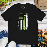 Funny Day Drinking Tee Shirts - Beer Themed Shirt - Presents For Craft Beer Lovers, Brewers - Patriotic Beer Tap US Flag Themed T-Shirt - Black