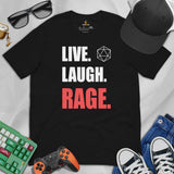 Funny DnD & RPG Games T-Shirt - Christmas Gaming Gift Ideas for Him & Her, Typical Gamers & Game Lovers - Live Laught Rage Shirt - Black