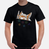 Funny DnD & RPG Games T-Shirt - Xmas Gaming Gift Ideas for Him & Her, Typical Gamers & Bongo Cat Lovers - Cute Paladin Cat D&D Shirt - Black, Men