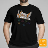 Funny DnD & RPG Games T-Shirt - Xmas Gaming Gift Ideas for Him & Her, Typical Gamers & Bongo Cat Lovers - Cute Paladin Cat D&D Shirt - Black, Plus Size