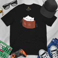 Funny DnD & RPG Games T-Shirt - Xmas Gaming Gift Ideas for Him & Her, Typical Gamers & Cat Lovers - Cute Glitch Bongo Cat D&D Shirt - Black