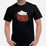 Funny DnD & RPG Games T-Shirt - Xmas Gaming Gift Ideas for Him & Her, Typical Gamers & Cat Lovers - Cute Glitch Bongo Cat D&D Shirt - Black, Men