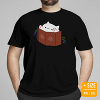 Funny DnD & RPG Games T-Shirt - Xmas Gaming Gift Ideas for Him & Her, Typical Gamers & Cat Lovers - Cute Glitch Bongo Cat D&D Shirt - Black, Plus Size