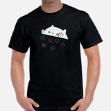 Funny DnD & RPG Games T-Shirt - Xmas Gaming Gift Ideas for Him & Her, Typical Gamers & Cat Lovers - Cute Playful Bongo Cat D&D Shirt - Black, Men