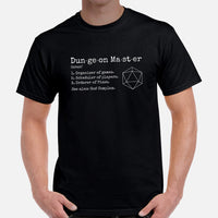 Funny DnD & RPG Games T-Shirt - Xmas Gaming Gift Ideas for Him & Her, Typical Gamers & Game Lovers - Dungeon Master Definition Shirt - Black, Men