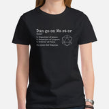 Funny DnD & RPG Games T-Shirt - Xmas Gaming Gift Ideas for Him & Her, Typical Gamers & Game Lovers - Dungeon Master Definition Shirt - Black, Women