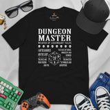 Funny DnD & RPG Games T-Shirt - Xmas Gaming Gift Ideas for Him & Her, Typical Gamers & Game Lovers - Dungeon Master Sheet Shirt - Black