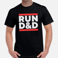 Funny DnD & RPG Games T-Shirt - Xmas Gaming Gift Ideas for Him & Her, Typical Gamers & Game Lovers - Game Day Shirt - Run D&D Shirt - Black, Men