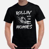 Funny DnD & RPG Games T-Shirt - Xmas Gaming Gift Ideas for Him & Her, Typical Gamers & Game Lovers - Rollin' With The Homies Shirt - Black, Men