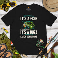 Funny Fishing & PFG T-Shirt - Gift for Fisherman, Beer Lovers - I Always Catch Something Shirt - Master Baiter Shirt - Fly Fishing Tee - Black