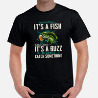 Funny Fishing & PFG T-Shirt - Gift for Fisherman, Beer Lovers - I Always Catch Something Shirt - Master Baiter Shirt - Fly Fishing Tee - Black, Men