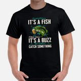 Funny Fishing & PFG T-Shirt - Gift for Fisherman, Beer Lovers - I Always Catch Something Shirt - Master Baiter Shirt - Fly Fishing Tee - Black, Men