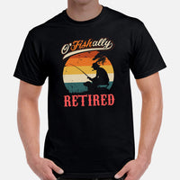 Funny Fishing & PFG T-Shirt - Retirement Gift for Fisherman - Bass Masters & Pros Shirt - Fly Fishing Tee - O'Fishally Retired Shirt - Black, Men