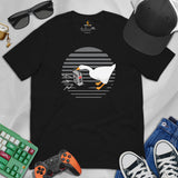 Funny Silly Goose Video Game T-Shirt - Christmas Gaming Gift For Him & Her, Gamer - Geese Merch - Silly Goose Carrying A Radio Shirt - Black