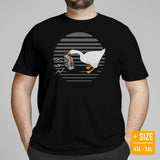 Funny Silly Goose Video Game T-Shirt - Christmas Gaming Gift For Him & Her, Gamer - Geese Merch - Silly Goose Carrying A Radio Shirt - Black, Plus Size