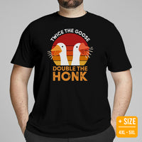 Funny Silly Goose Video Game T-Shirt - Christmas Gaming Gift For Him & Her, Gamer - Geese Merch - Twice The Goose Double The Honk Shirt - Black, Plus Size