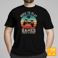 Typical Gamer Shirt - Video Game T-Shirt - Funny Gaming T-Shirt - Gifts for Gamers & Game Lovers - Born To Play Games Forced To Work Shirt - Black, Plus Size