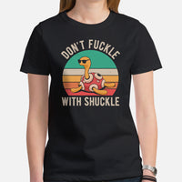 Funny Video Game T-Shirt - Christmas Gaming Gift For Him & Her, A Typical Gamer & Video Game Lovers - Don't Fuckle With Shuckle Shirt - Black, Women