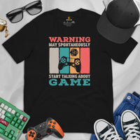 Funny Video Game T-Shirt - Christmas Gaming Gift For His & Her, A Typical Gamer & Game Lovers - May Start Talking About Games Shirt - Black