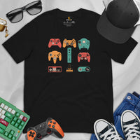 Funny Video Game T-Shirt - Christmas Gaming Gift Ideas For His & Her, A Typical Gamer & Game Lovers - Retro Game Controller Shirt - Black