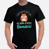 Furry Potato Shirt - Introverted But Willing To Discuss Hamsters Shirt - Cavy Lovers Tee - Ideal Gift for Rodent Dad/Mom & Pet Owners - Black, Men