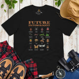 Future Entomologist T-Shirt - Bug Hunter Tee - Insect, Pollinator Shirt - Gift for Gardener & Nature Lover - Biology & Entomology Shirt - Black