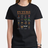 Future Entomologist T-Shirt - Bug Hunter Tee - Insect, Pollinator Shirt - Gift for Gardener & Nature Lover - Biology & Entomology Shirt - Black, Women