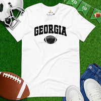 Georgia Football T-Shirt - Game Day Shirt - Football Tee - Vintage Football Shirt - Gift for Football Fan & Lover - Vintage Georgia T-Shirt - White