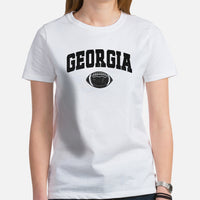 Georgia Football T-Shirt - Game Day Shirt - Football Tee - Vintage Football Shirt - Gift for Football Fan & Lover - Vintage Georgia T-Shirt - White, Women