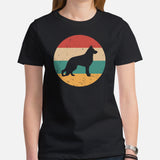 German Shepherd Dog Themed Clothes & Attire - Gifts for GSD Dog Lovers - Canine Tee Shirts & Outfit For Humans - 80s Retro Vibe T-Shirt - Black, Women