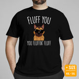 German Shepherd Dog Themed Clothes & Attire - Gifts for GSD G9 Dog Lovers - Funny Canine Tee Shirts For Humans - Fluff You T-Shirt - Black, Plus Size