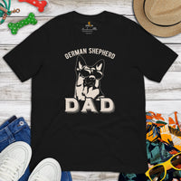 German Shepherd Dog Themed Clothes & Attire - Gifts for GSD K9 Dog Dads & Lovers - Canine Tee Shirts For Humans - Retro GSD Dad T-Shirt - Black