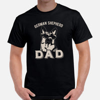 German Shepherd Dog Themed Clothes & Attire - Gifts for GSD K9 Dog Dads & Lovers - Canine Tee Shirts For Humans - Retro GSD Dad T-Shirt - Black, Men