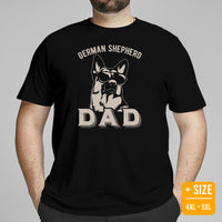 German Shepherd Dog Themed Clothes & Attire - Gifts for GSD K9 Dog Dads & Lovers - Canine Tee Shirts For Humans - Retro GSD Dad T-Shirt - Black, Plus Size
