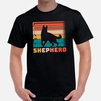 German Shepherd Dog Themed Clothes & Attire - Gifts for GSD K9 Dog Lovers - Canine Tee Shirts & Outfit For Humans - Vintage GSD T-Shirt - Black, Men