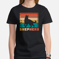 German Shepherd Dog Themed Clothes & Attire - Gifts for GSD K9 Dog Lovers - Canine Tee Shirts & Outfit For Humans - Vintage GSD T-Shirt - Black, Women