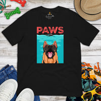 German Shepherd Dog Themed Clothes & Attire - Gifts for GSD K9 Dog Lovers - Funny Canine Tee Shirts For Humans - The Paws T-Shirt - Black