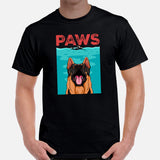 German Shepherd Dog Themed Clothes & Attire - Gifts for GSD K9 Dog Lovers - Funny Canine Tee Shirts For Humans - The Paws T-Shirt - Black, Men