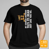 German Shepherd Dog Themed Clothes & Attire - Gifts for K9 Dog Moms, Dads & Lovers - My GSD Tilts Its Head Just Like You Do T-Shirt - Black, Plus Size