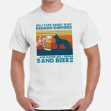 German Shepherd Dog Themed Clothes - Gifts for Dog Lovers - Canine Tee Shirts For Humans - All I Care About Is My GSD & Beer T-Shirt - White, Men