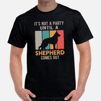 German Shepherd Dog Themed Clothes - Gifts for Dog Moms, Dads & Lovers - Funny Canine Tee Shirts For Humans - It's Not A Party T-Shirt - Black, Men