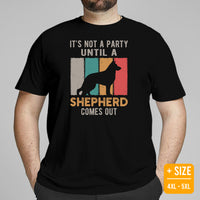 German Shepherd Dog Themed Clothes - Gifts for Dog Moms, Dads & Lovers - Funny Canine Tee Shirts For Humans - It's Not A Party T-Shirt - Black, Plus Size