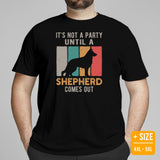 German Shepherd Dog Themed Clothes - Gifts for Dog Moms, Dads & Lovers - Funny Canine Tee Shirts For Humans - It's Not A Party T-Shirt - Black, Plus Size