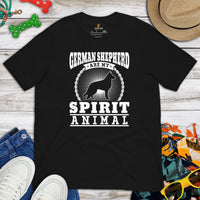 German Shepherd Dog Themed Clothes - Gifts for G9 Dog Lovers - Funny Canine Tee Shirts For Humans - GSD Are My Spirit Animal T-Shirt - Black