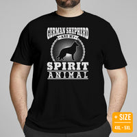 German Shepherd Dog Themed Clothes - Gifts for G9 Dog Lovers - Funny Canine Tee Shirts For Humans - GSD Are My Spirit Animal T-Shirt - Black, Plus Size