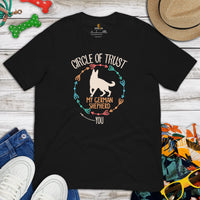German Shepherd Dog Themed Clothes - Gifts for G9 Dog Moms, Dads & Lovers - Funny Canine Tee Shirts For Humans - Circle Of Trust Shirt - Black