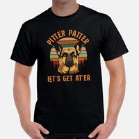 German Shepherd Dog Themed Clothes - Gifts for GSD Dog Moms, Dads & Lovers - Funny Canine Tee Shirts For Humans - Pitter Patter T-Shirt - Black, Men