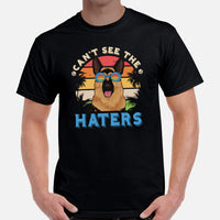 German Shepherd Dog Themed Clothes - Gifts for GSD G9 Dog Lovers - Funny Canine Tee Shirts For Humans - Can't See The Haters T-Shirt - Black, Men