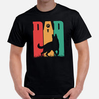 German Shepherd Dog Themed Clothes - Gifts for GSD K9 Dog Dads & Lovers - Canine Tee Shirts For Humans - Vintage GSD Dad T-Shirt - Black, Men